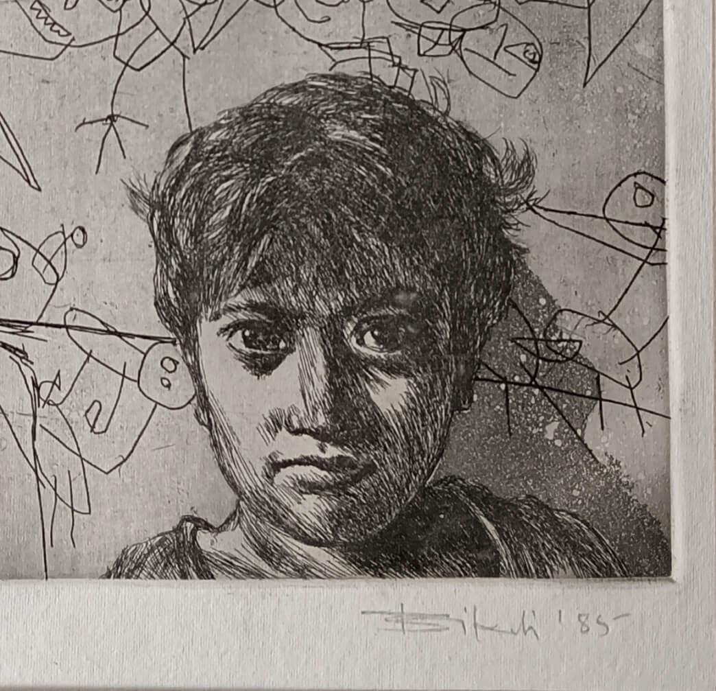 Untitled, Figurative, Lithograph on Paper by Bikash Bhattacharjee 