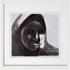 Untitled:: Ink & Cross Hatch on Paper by Modern Indian Artist "In Stock"