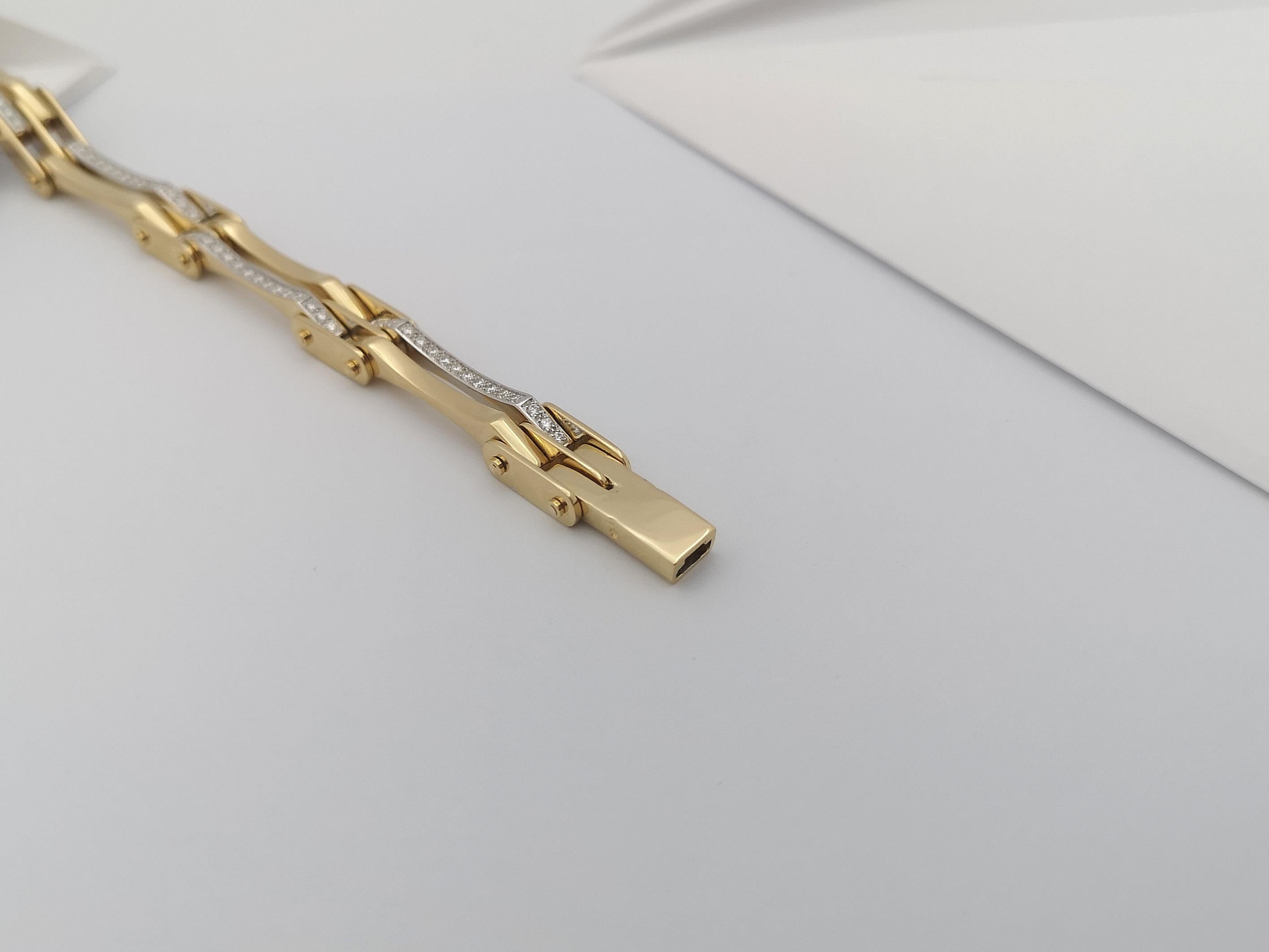 Biker Diamond Bracelet Set in 18 Karat Gold Settings For Sale 5