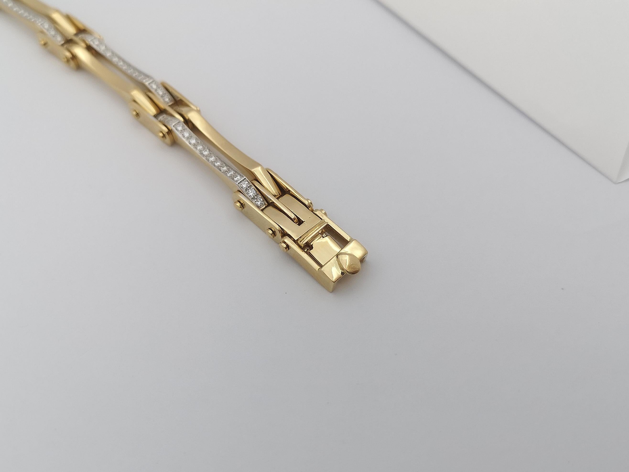Biker Diamond Bracelet Set in 18 Karat Gold Settings For Sale 6