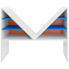 Contemporary Bookcase Bikini White Lacquered Wood by Chapel Petrassi