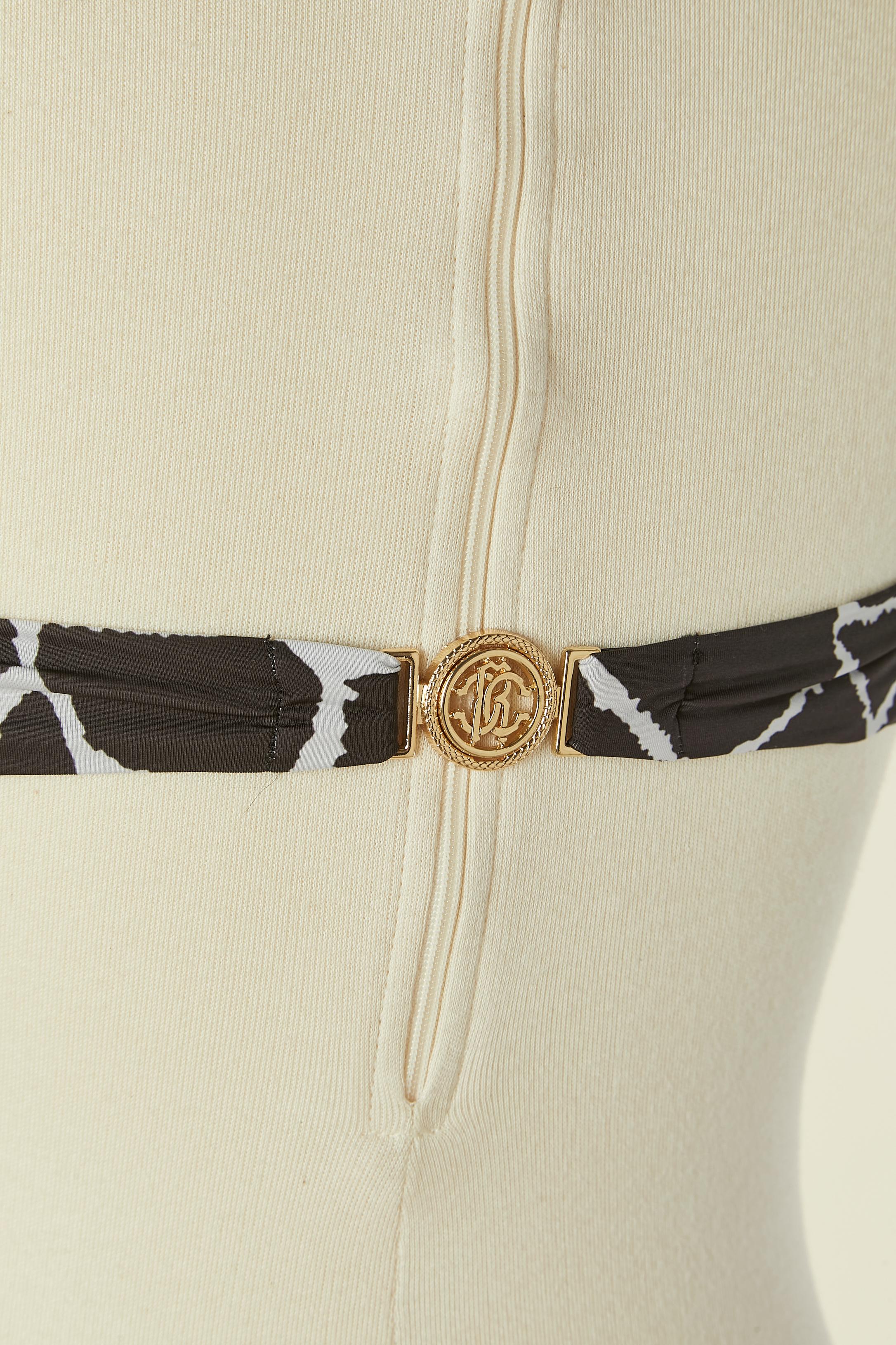 Bikini mit schwarzem und weißem Tierprint ROBERTO CAVALLI Beachwear New im Angebot 1