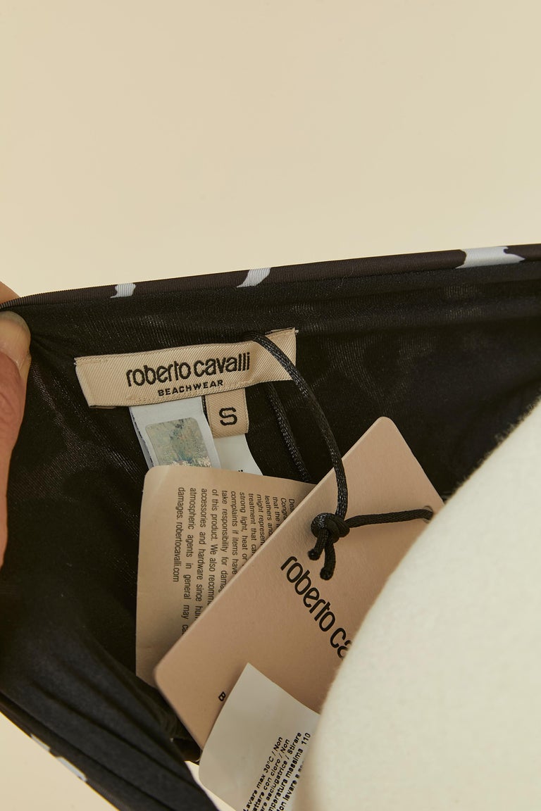 Bikini Roberto Cavalli Imprimé Animal - Taille S, Bonnet C, Fabriqué En Italie, Neuf Avec étiquette
