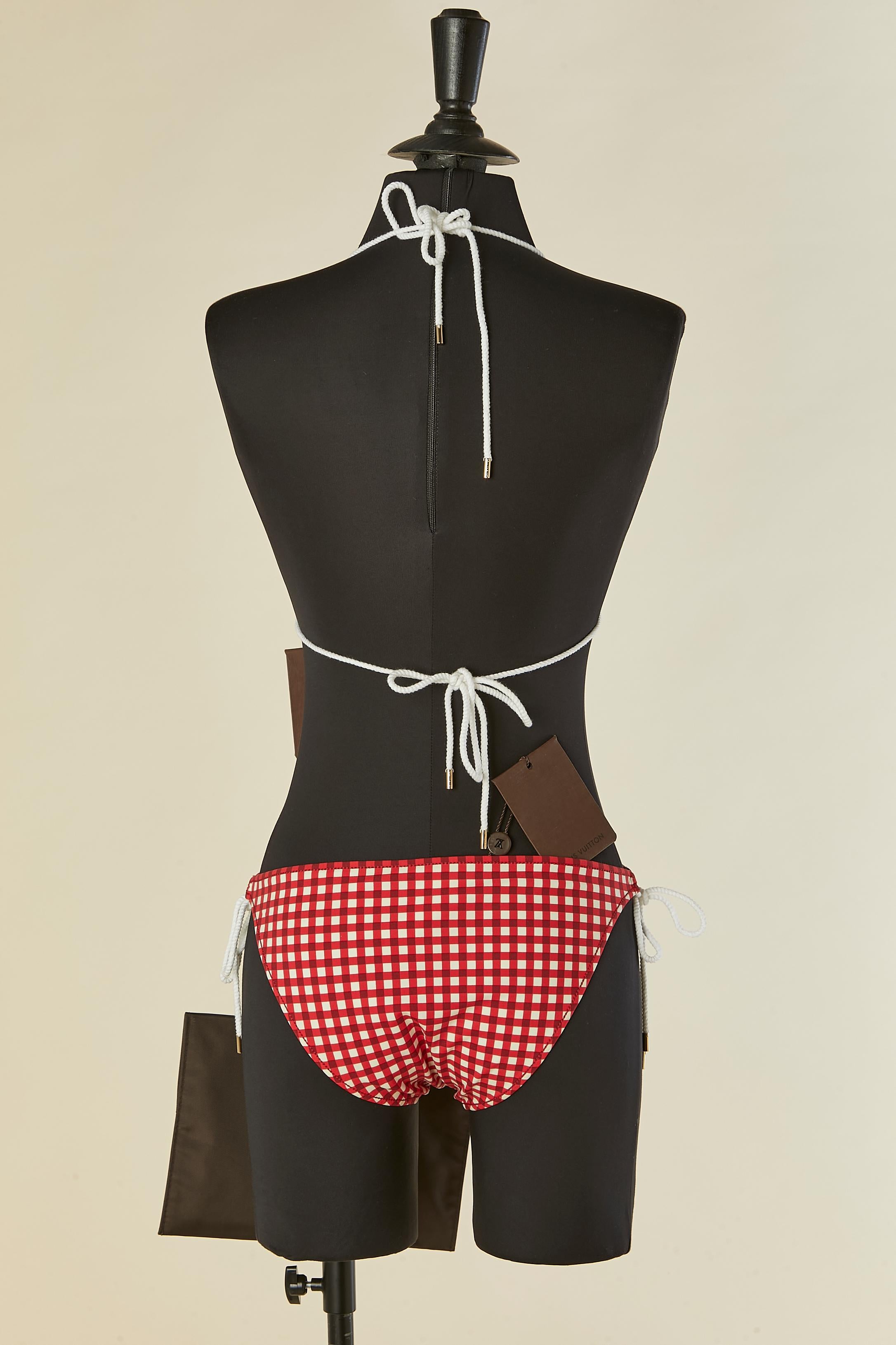 Women's Bikini with red and white check pattern LOUIS VUITTON New with tag For Sale