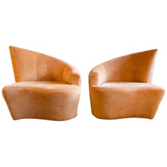 "Bilbao" Swivel Lounge Chairs Designed by Vladimir Kagan for Weiman, a Pair