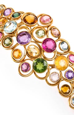 Bilbault Destabeau Cheerful Precious Stone 18 Karat Gold Bracelets
