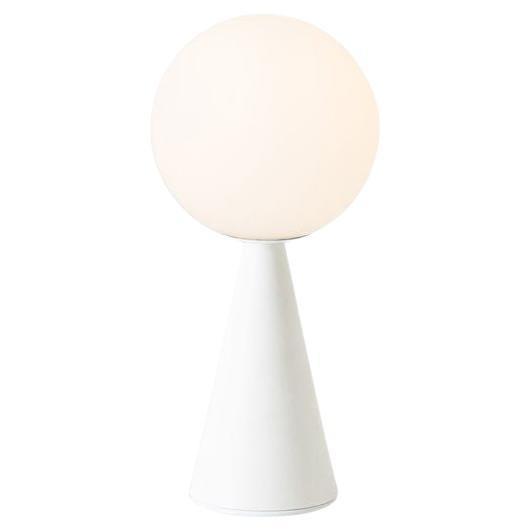 BILIA MINI - Small Table Lamp - White Metal Base by Fontana Arte For Sale