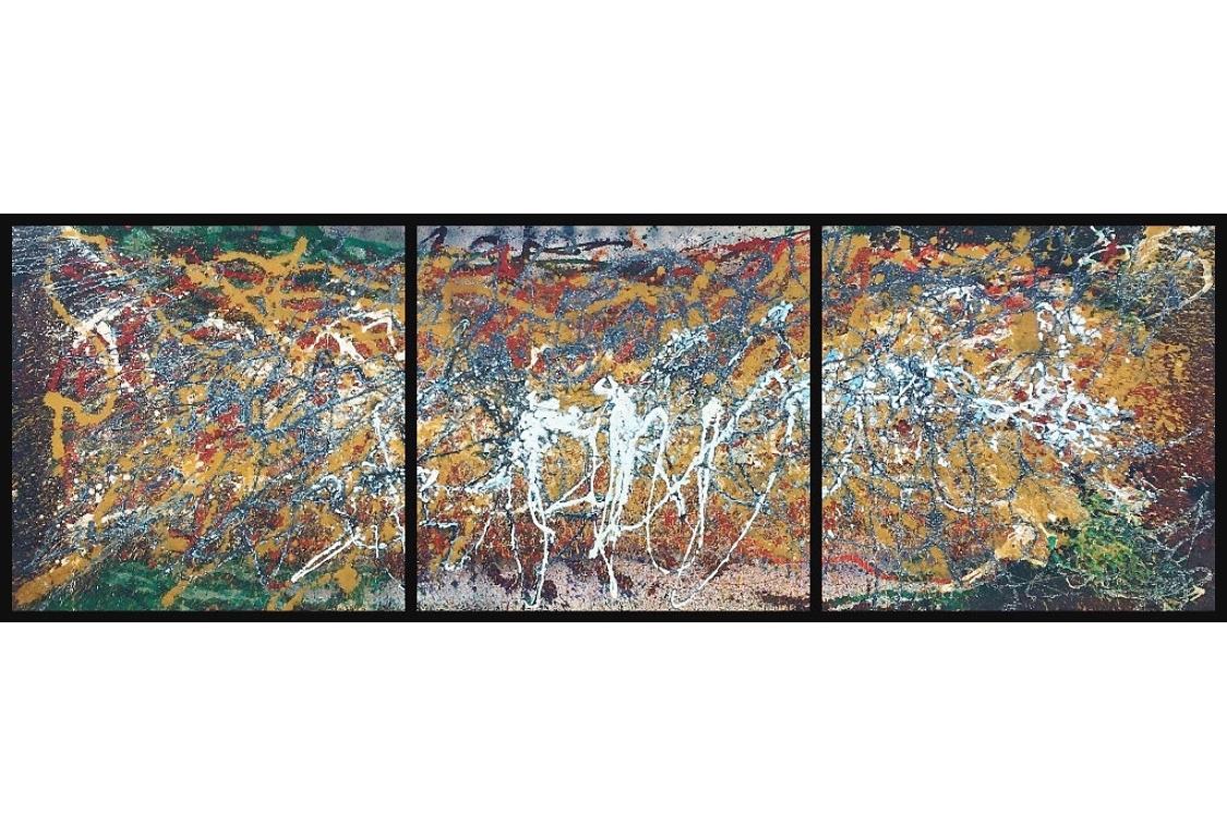 William (Bill) Alpert Abstract Painting - Untitled, triptych