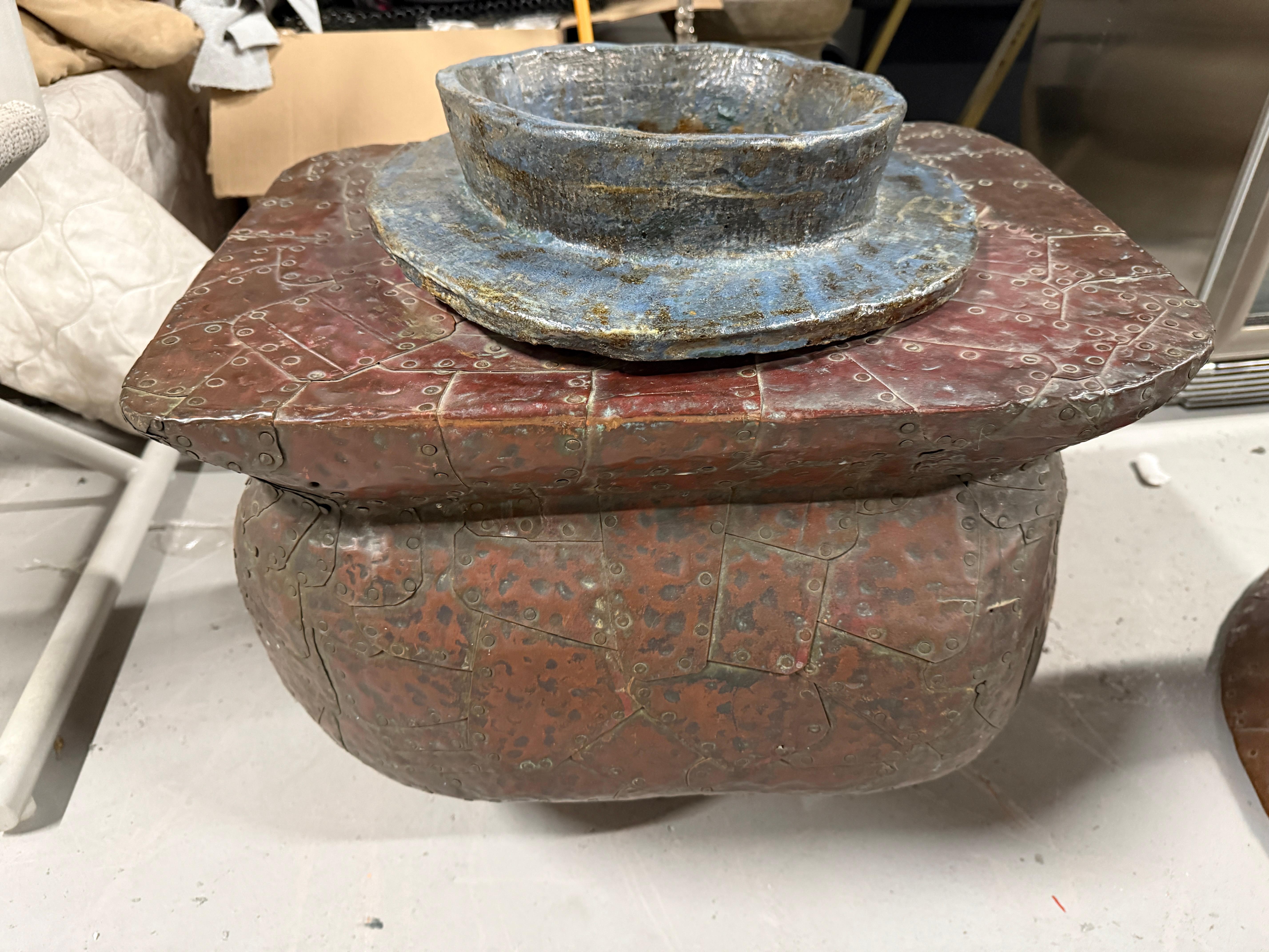 Bill Anson Copper Clad and Pottery Planter For Sale 9