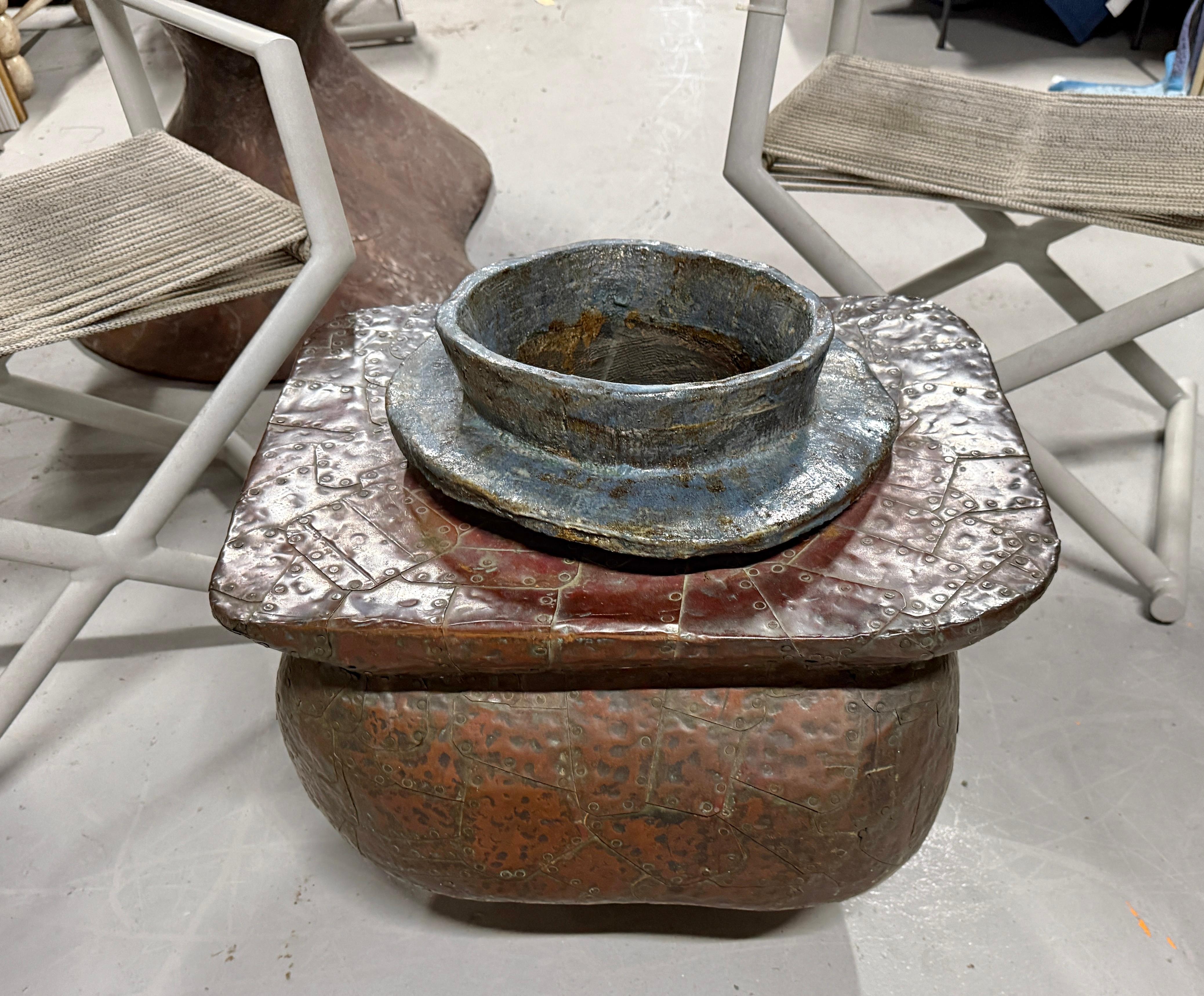 American Bill Anson Copper Clad and Pottery Planter For Sale