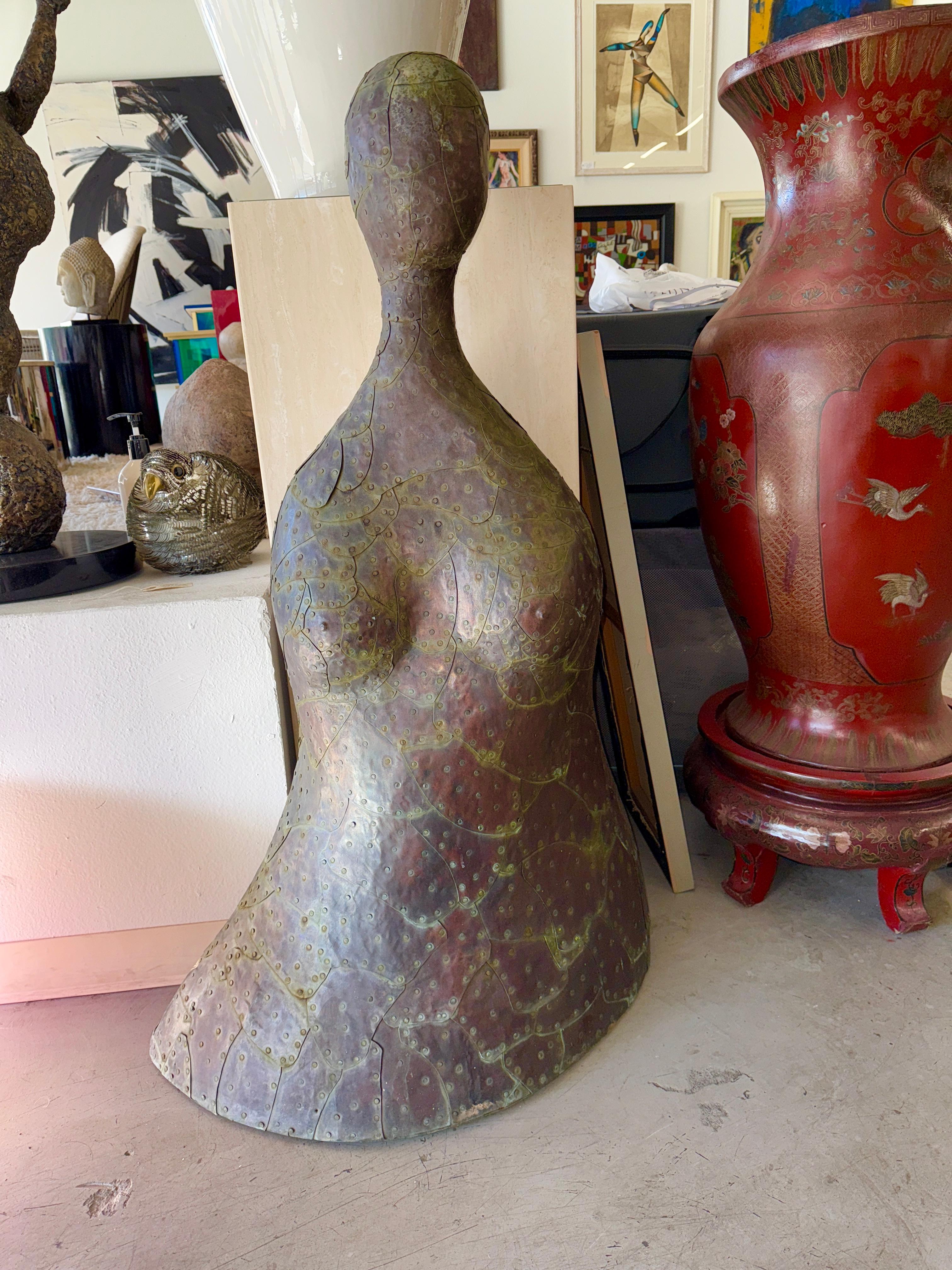 Bill Anson Figura femenina desnuda con escamas y revestida de cobre Cobre en venta