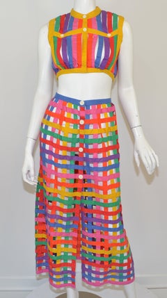 Bill Atkinson 1960's Vintage Caged Skirt + Crop Top Ensemble Set