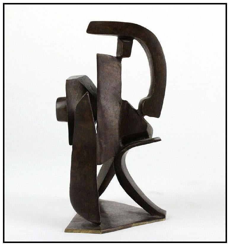 Bill Barrett Rare Original Bronze Sculpture Modern Abstract Hand Signed Artwork For Sale 1