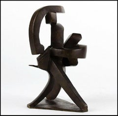 Bill Barrett Rare Original Bronze Sculpture Modern Abstract Hand Signed Artwork