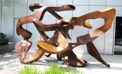 „Plexus“, Abstrakte, Bronzeskulptur aus Metallskulptur von Bill Barrett