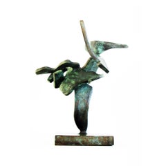 „Tree Series 21“, abstrakte, bronzefarbene Metallskulptur von Bill Barrett