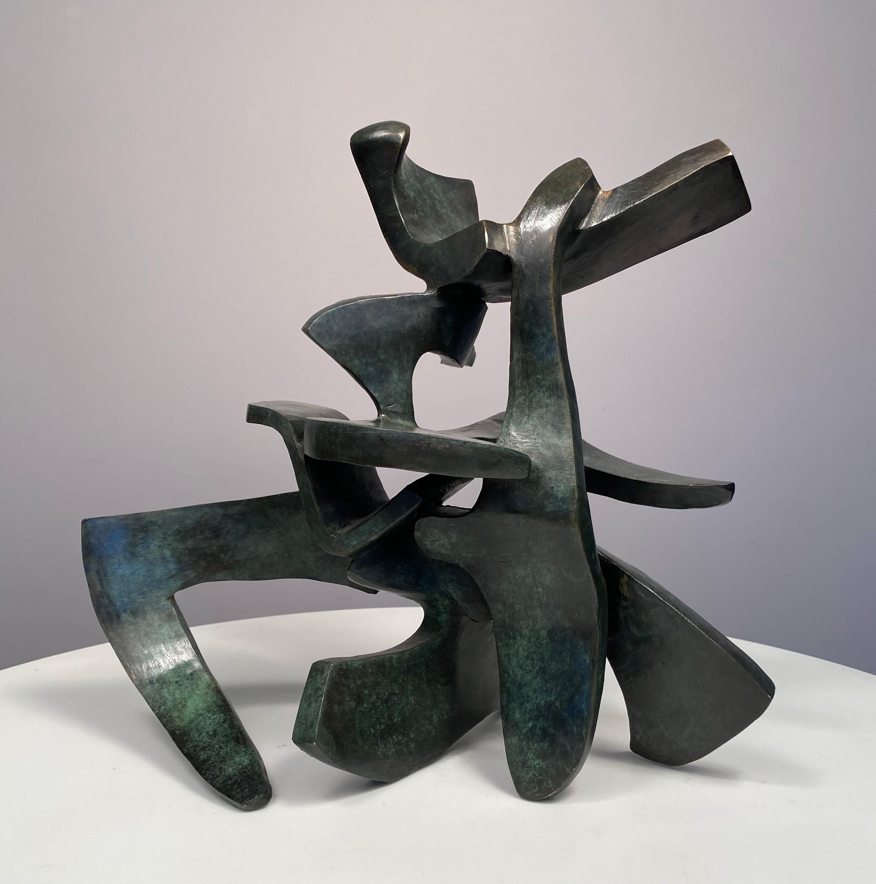 Untitled abstraction - Gold Abstract Sculpture by Bill Barrett