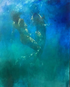  Aqua Serenity - représentation abstraite de la forme humaine - peinture sous-marine