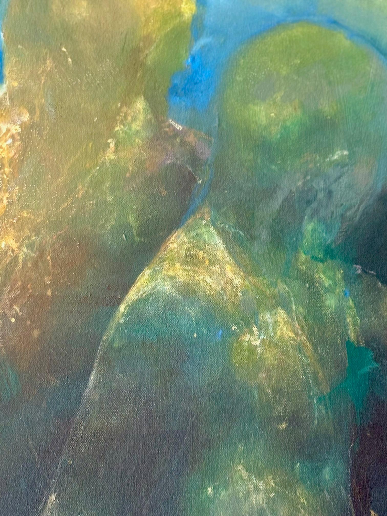 Cette œuvre d'art exceptionnelle est actuellement exposée et disponible à la vente à la Signet Contemporary Art Gallery et en ligne.

Quiet Serenade de Bill Bate est une peinture à l'huile sur toile profondément atmosphérique et émotionnellement