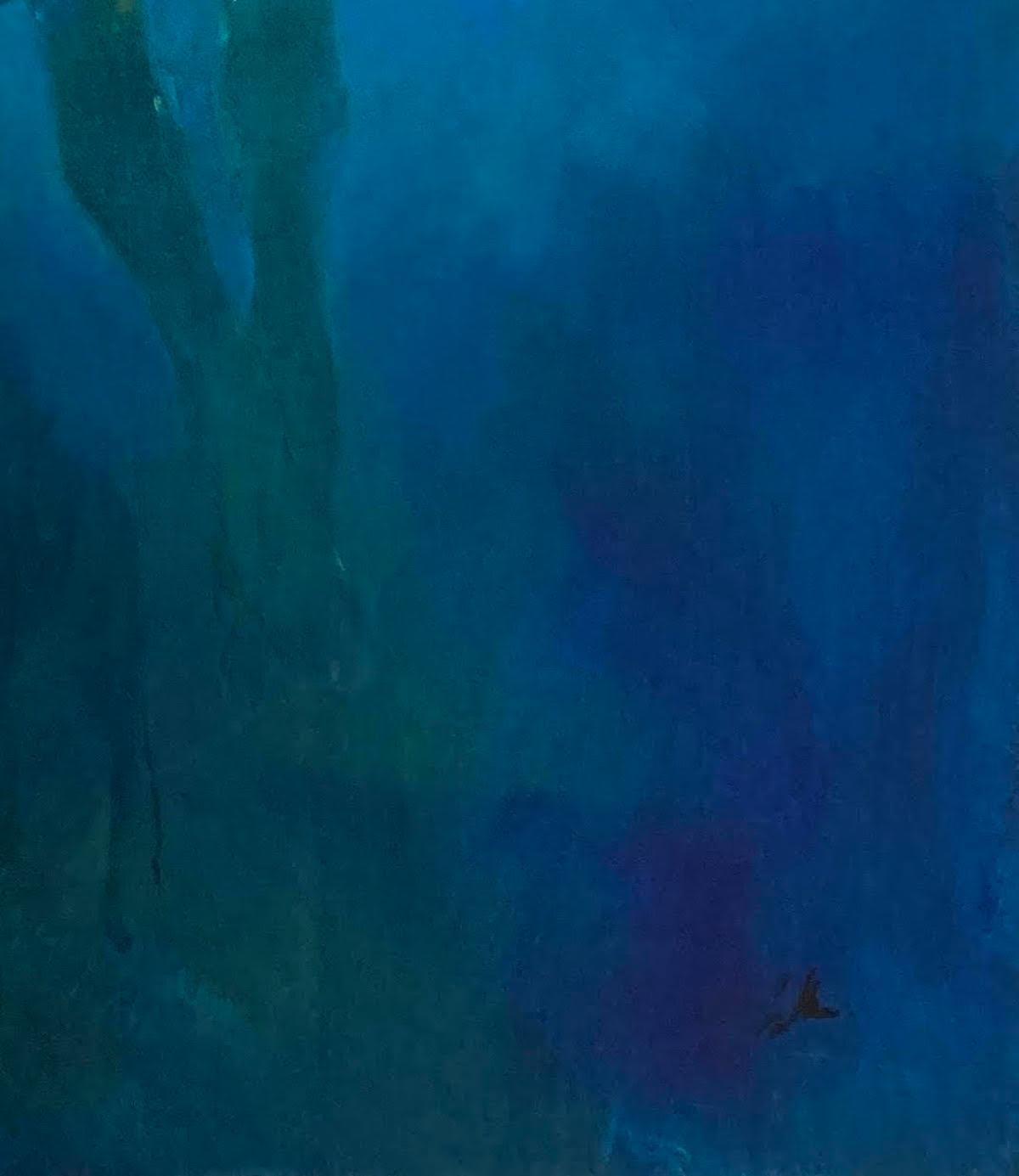 Luz oceánica, Pintura figurativa original, Arte atmosférico, Pintura submarina - Figurative Painting Azul de Bill Bate