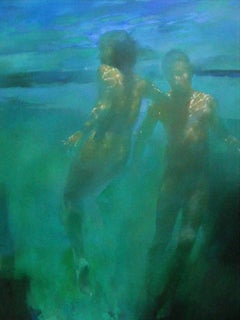 Blue Azure (Ascension) - contemporary underwater nude figures