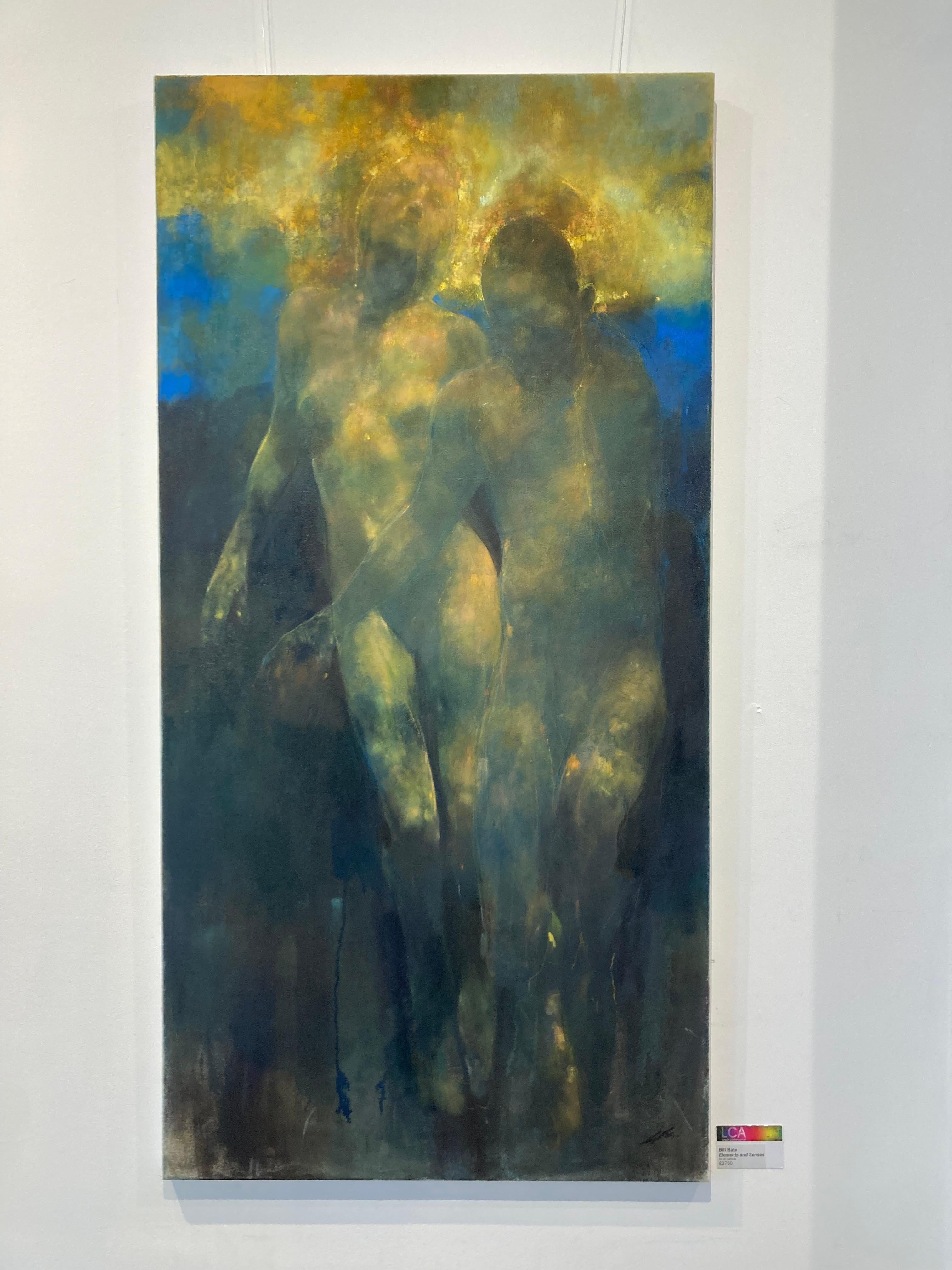 Atmosphärische, jenseitige Akte: Ölfarbe auf Leinwand – Painting von Bill Bate