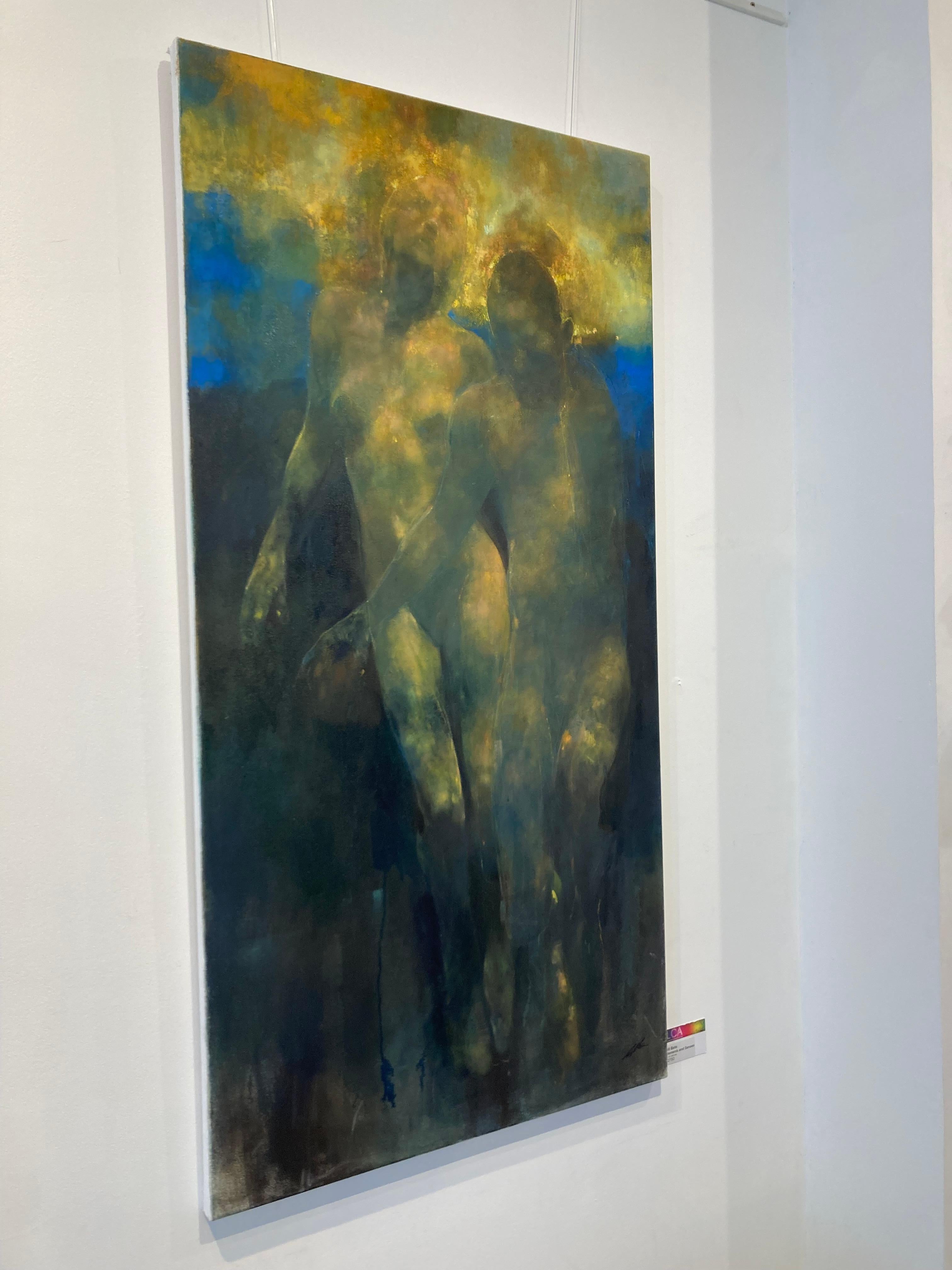 Atmosphärische, jenseitige Akte: Ölfarbe auf Leinwand (Zeitgenössisch), Painting, von Bill Bate