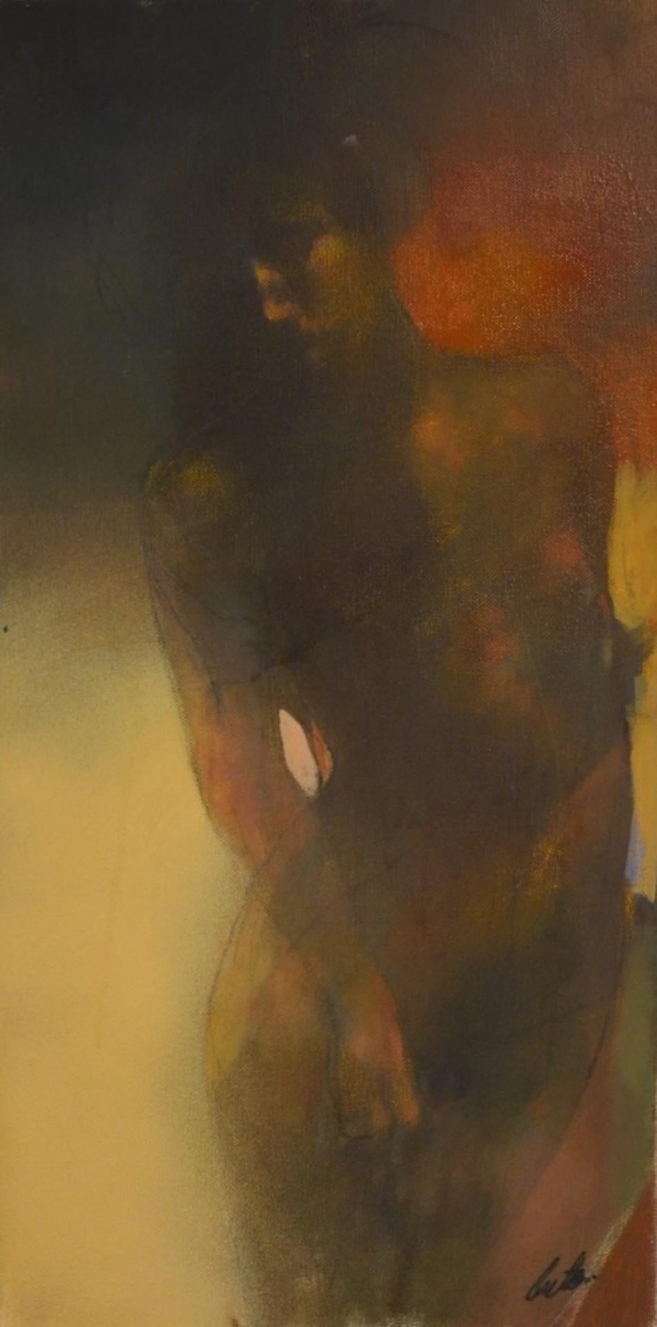 Emerging, Bill Bate, Original-Figuratives Gemälde, Aktporträt, erschwinglich