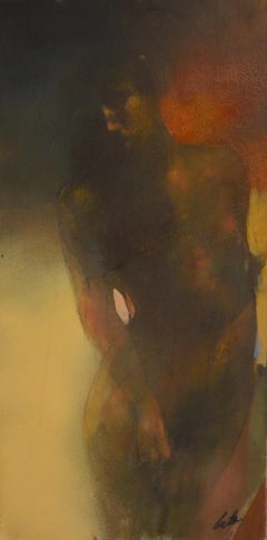 Emerging, Bill Bate, Original Figurative Painting, Nude Portraiture, Affordable