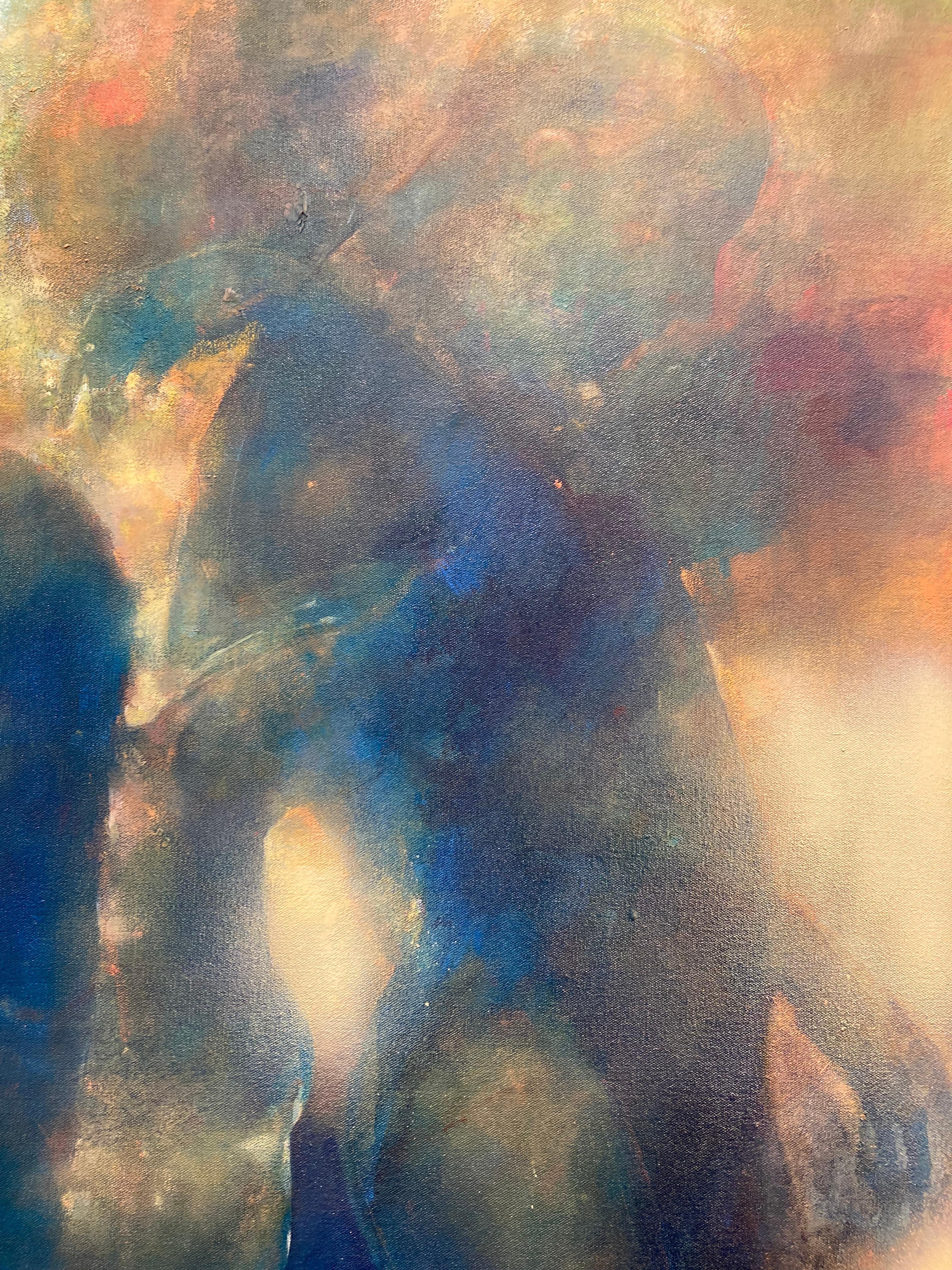 Fusion - Nudi atmosferici e ultraterreni: Dipinti a olio su tela - Nude Painting Nero di Bill Bate