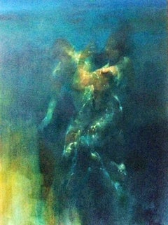 Glow - contemporary under water nude figures oil painting