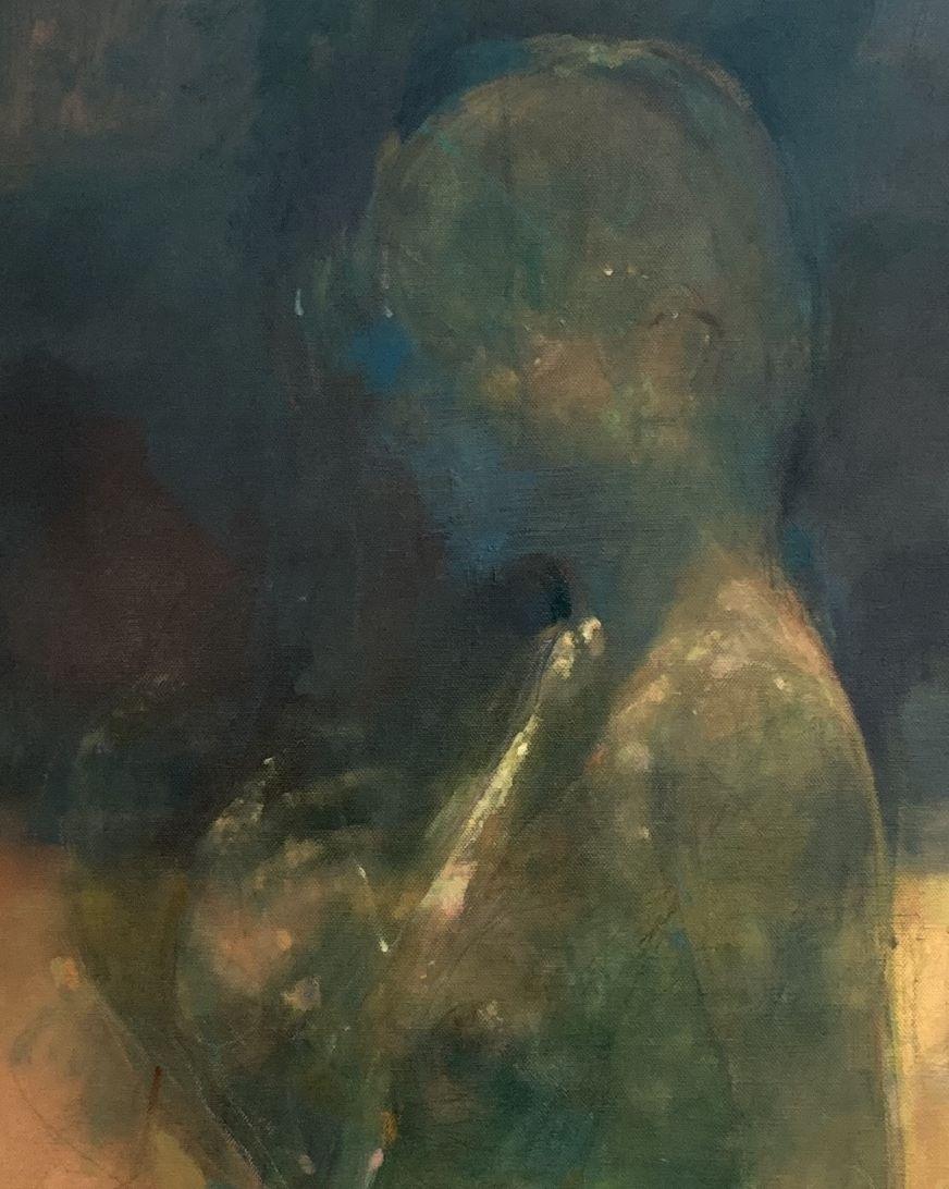 Inner Voice - Nudi atmosferici e ultraterreni: Dipinti a olio su tela - Painting di Bill Bate