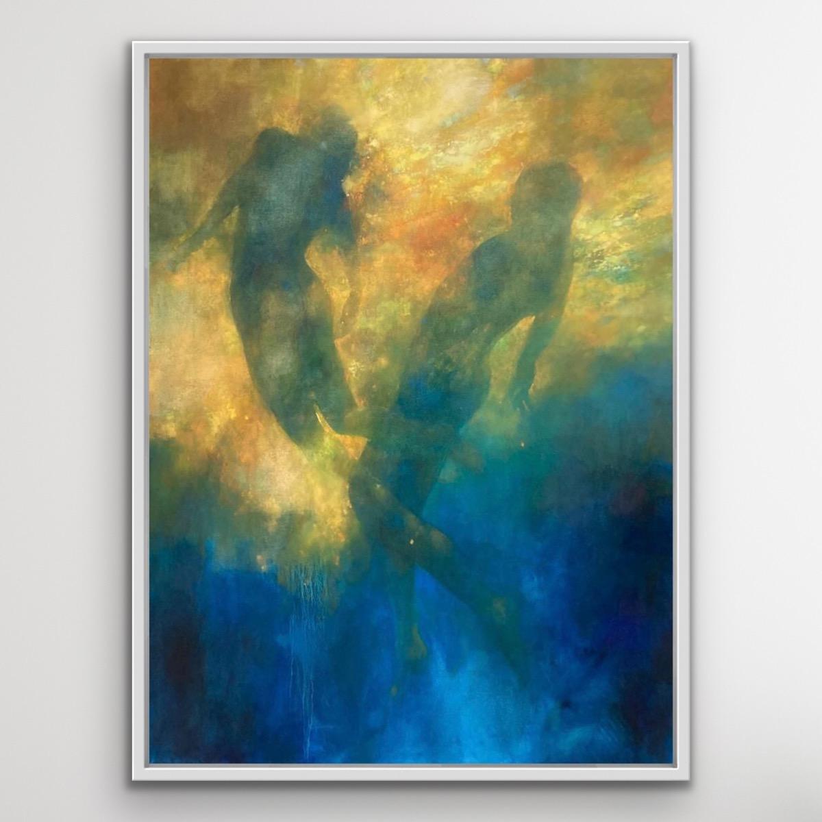 Light Haze, Figurative Malerei, Unterwasserkunst, Blaue Kunst, Gelbe Kunst, Ätherische Malerei (Zeitgenössisch), Painting, von Bill Bate