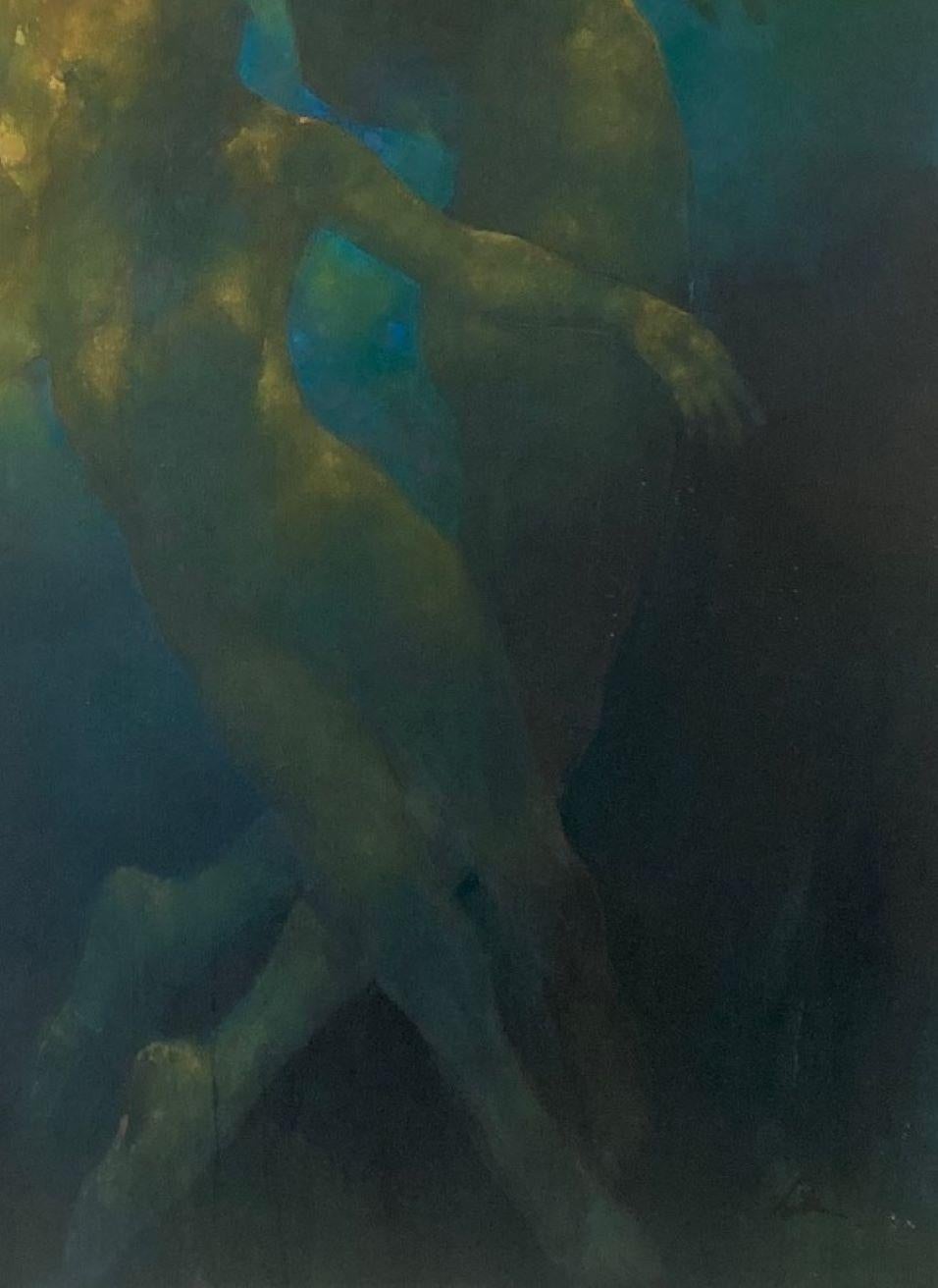 New Dawn - Atmosferico, ultraterreno: Pittura a olio su tela - Painting di Bill Bate