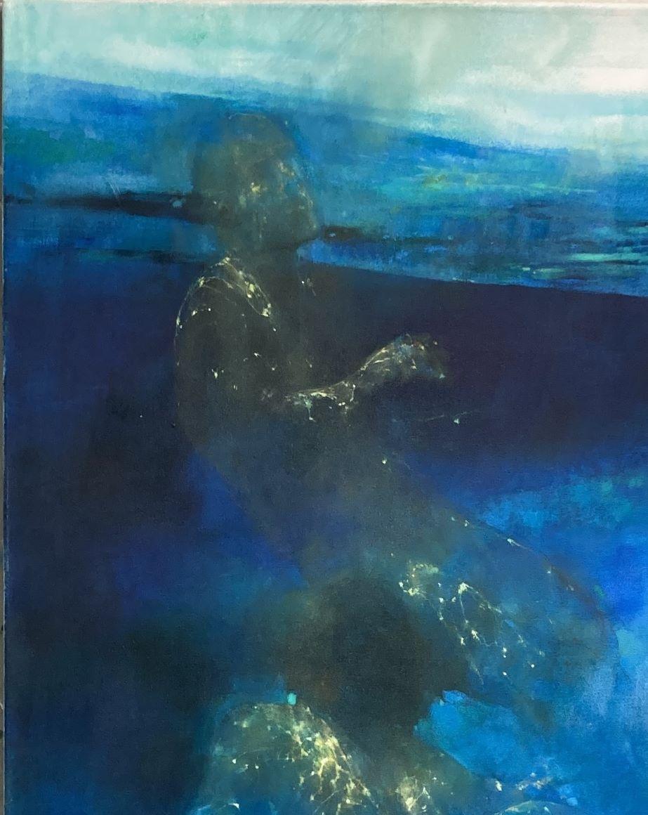 Figure dell'oceano - Nudi atmosferici e ultraterreni: Dipinti a olio su tela - Painting di Bill Bate