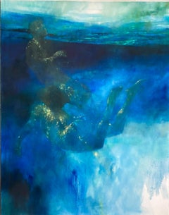 Figures océaniques - Nus atmosphériques et d'un autre monde : peinture à l'huile sur toile