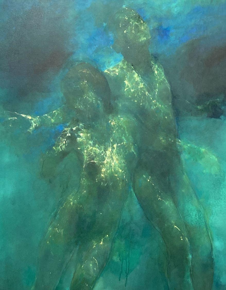 Ocean Light - Nudi atmosferici e ultraterreni: Dipinti a olio su tela - Painting di Bill Bate