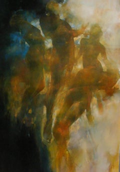 Radiance - contemporary underwater figures movement oil painting unframed