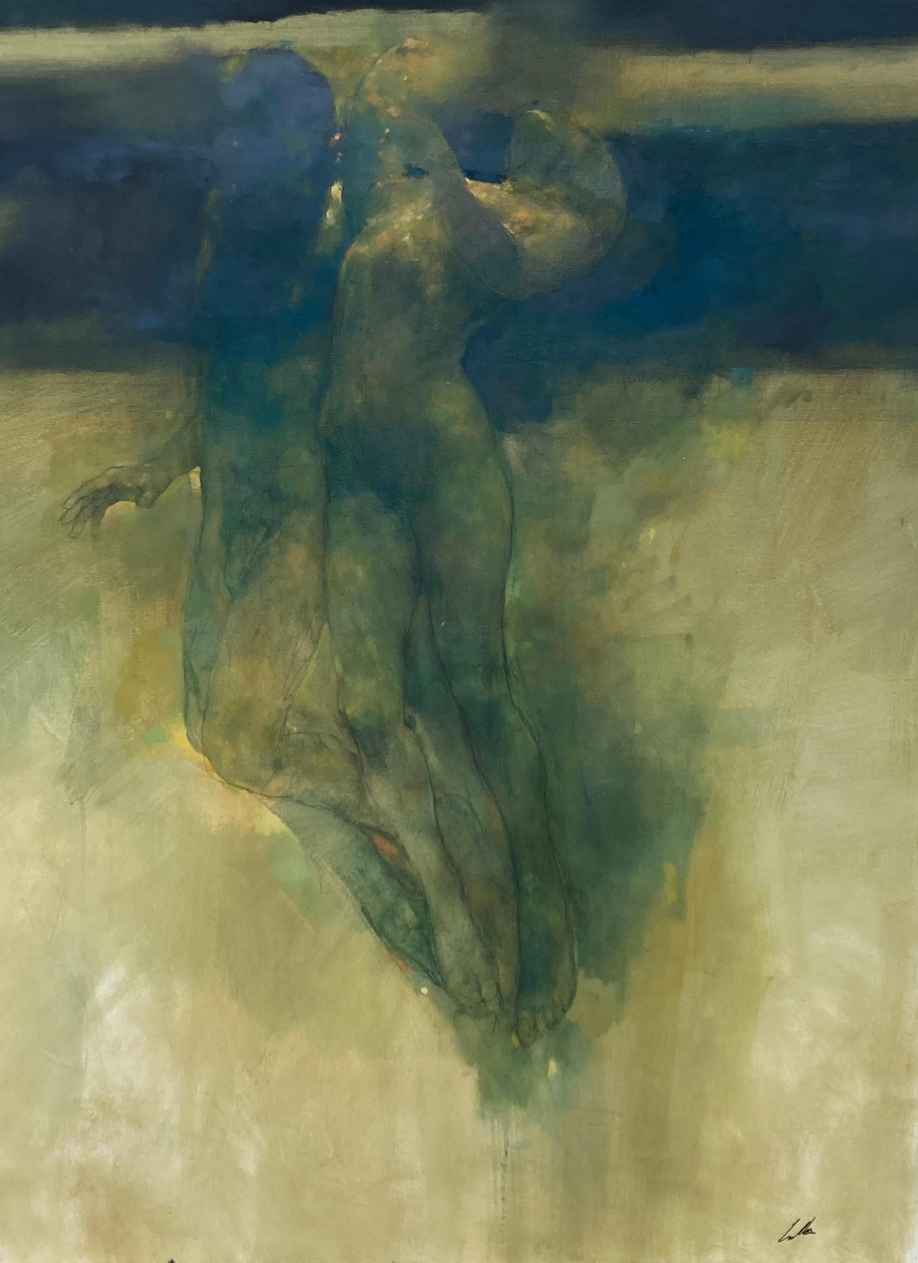 Nude Painting de Bill Bate - Referencial- Desnudos atmosféricos, de otro mundo: Pintura al óleo sobre lienzo
