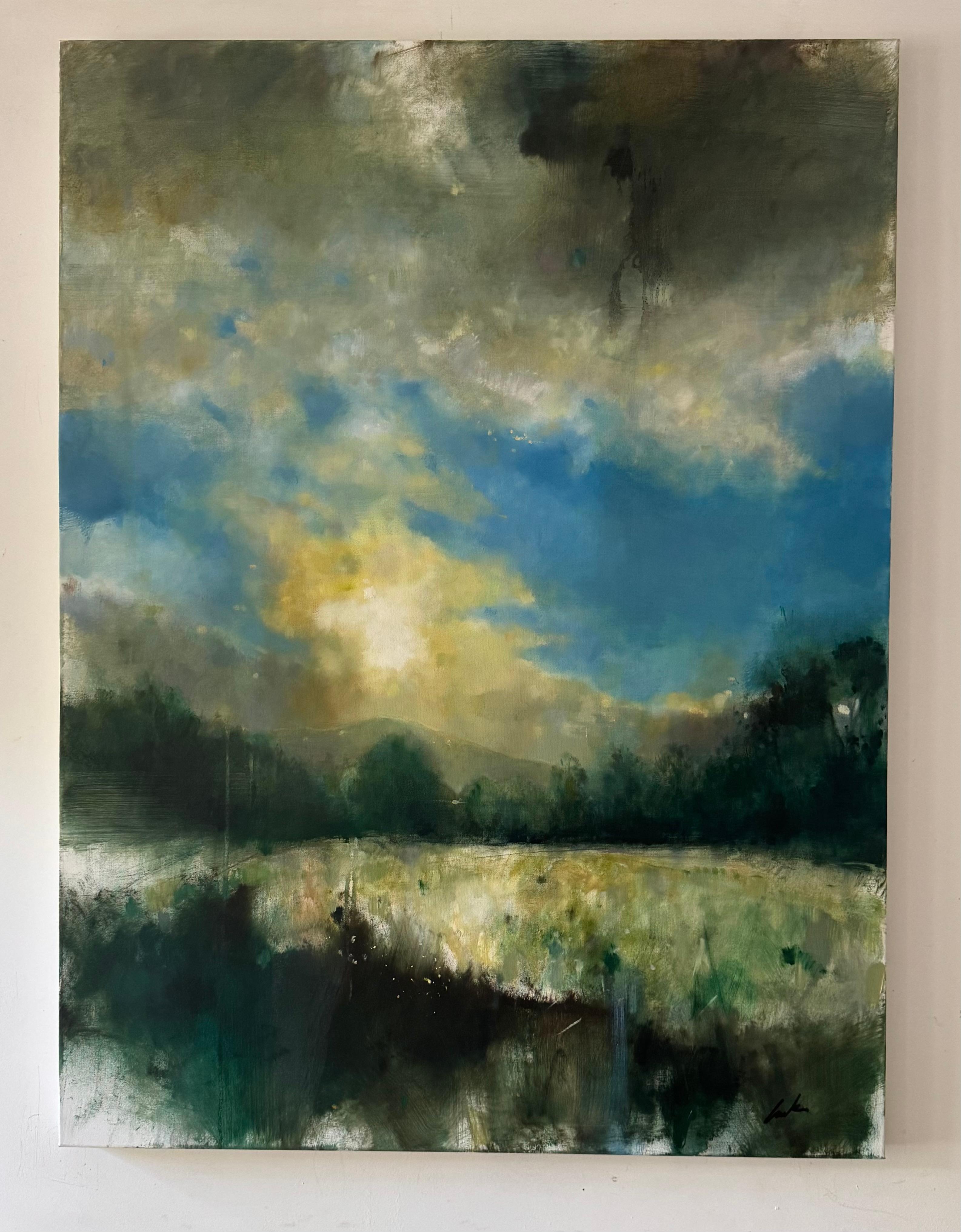 Eine Studie der Sonne, die im Spätsommer teilweise von den Wolken verdeckt wird. Der Fluss Teifi fließt unterhalb der Baumgrenze. Ich möchte die Energie der Sonne und der Elemente, der Wolken und des Windes vermitteln.

Zusätzliche