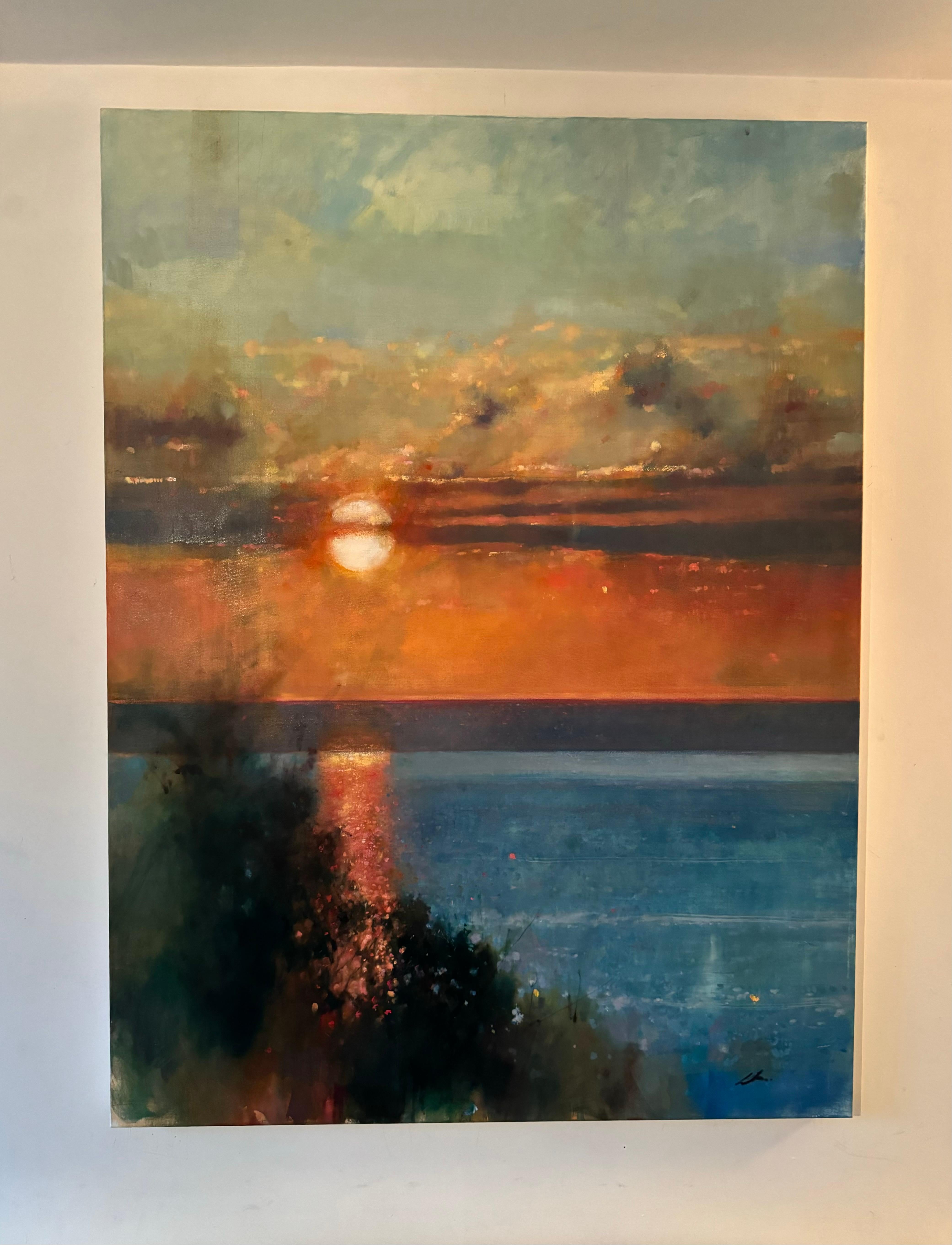 Sundown at Mortehoe, peinture originale, paysage, Contemporary en vente 2