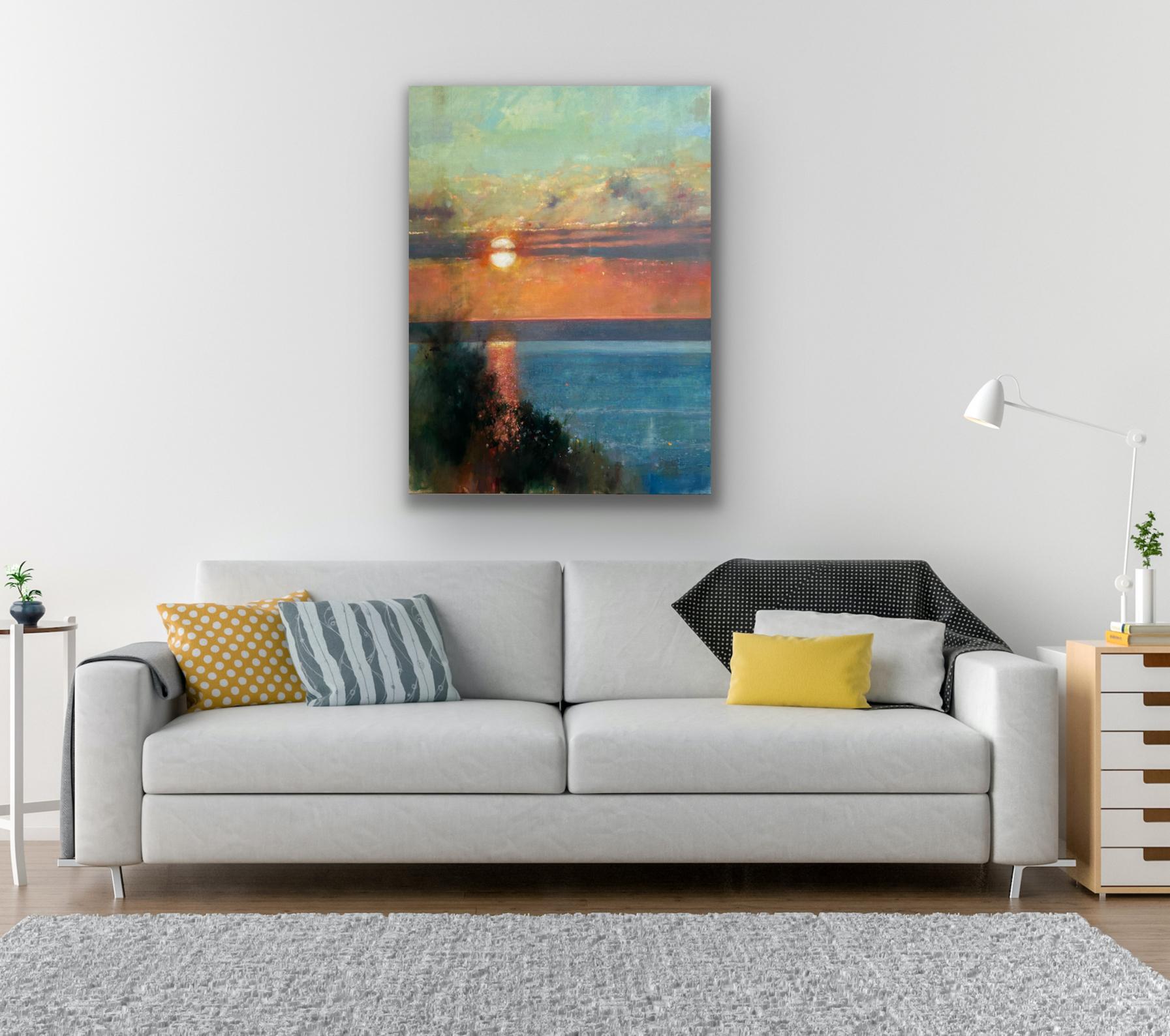 Sundown at Mortehoe, peinture originale, paysage, Contemporary en vente 4