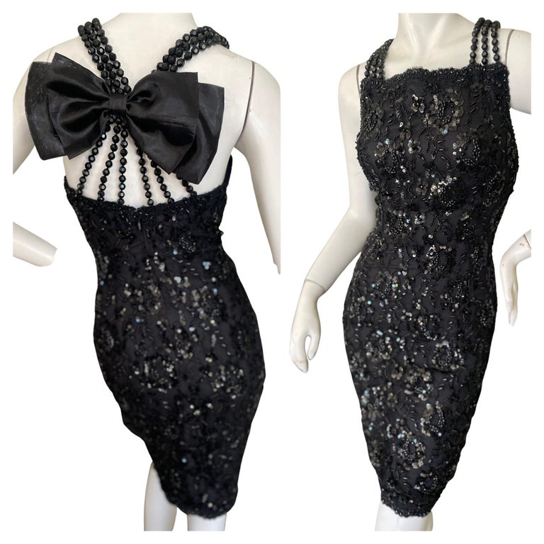 Documented 1974 Bill Blass Red Sequin Snakeskin Print Halter Dress main image 1