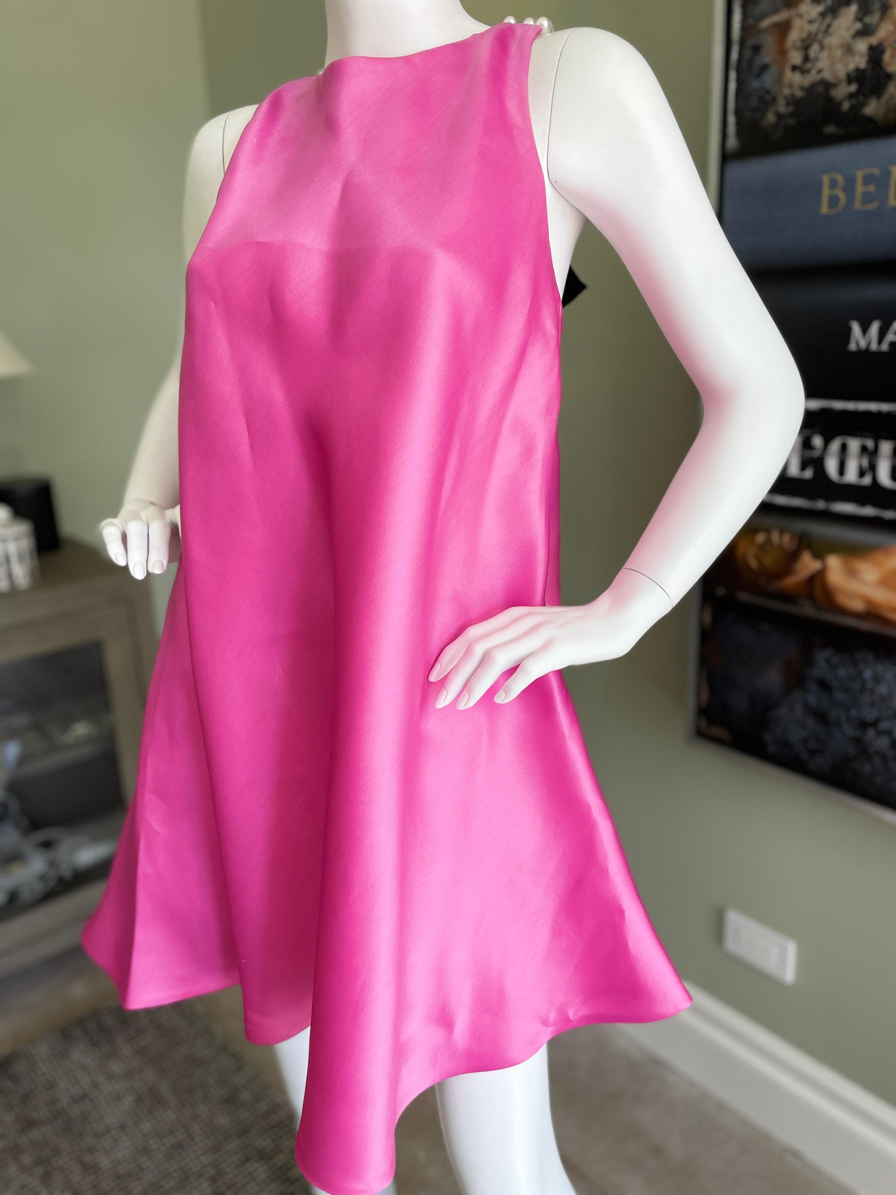 Bill Blass 1980's Pink Silk Party Dress with Gobsmacking Pearl Straps in Back
So beautiful, much prettier in person.
This is exquisite, please use the zoom feature to see details.
 Size 4-6, no size tag
 Bust 34