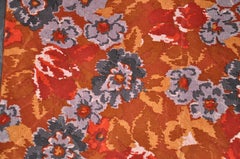 Pañuelo de seda Bill Blass "Follaje de otoño" con bordes grises