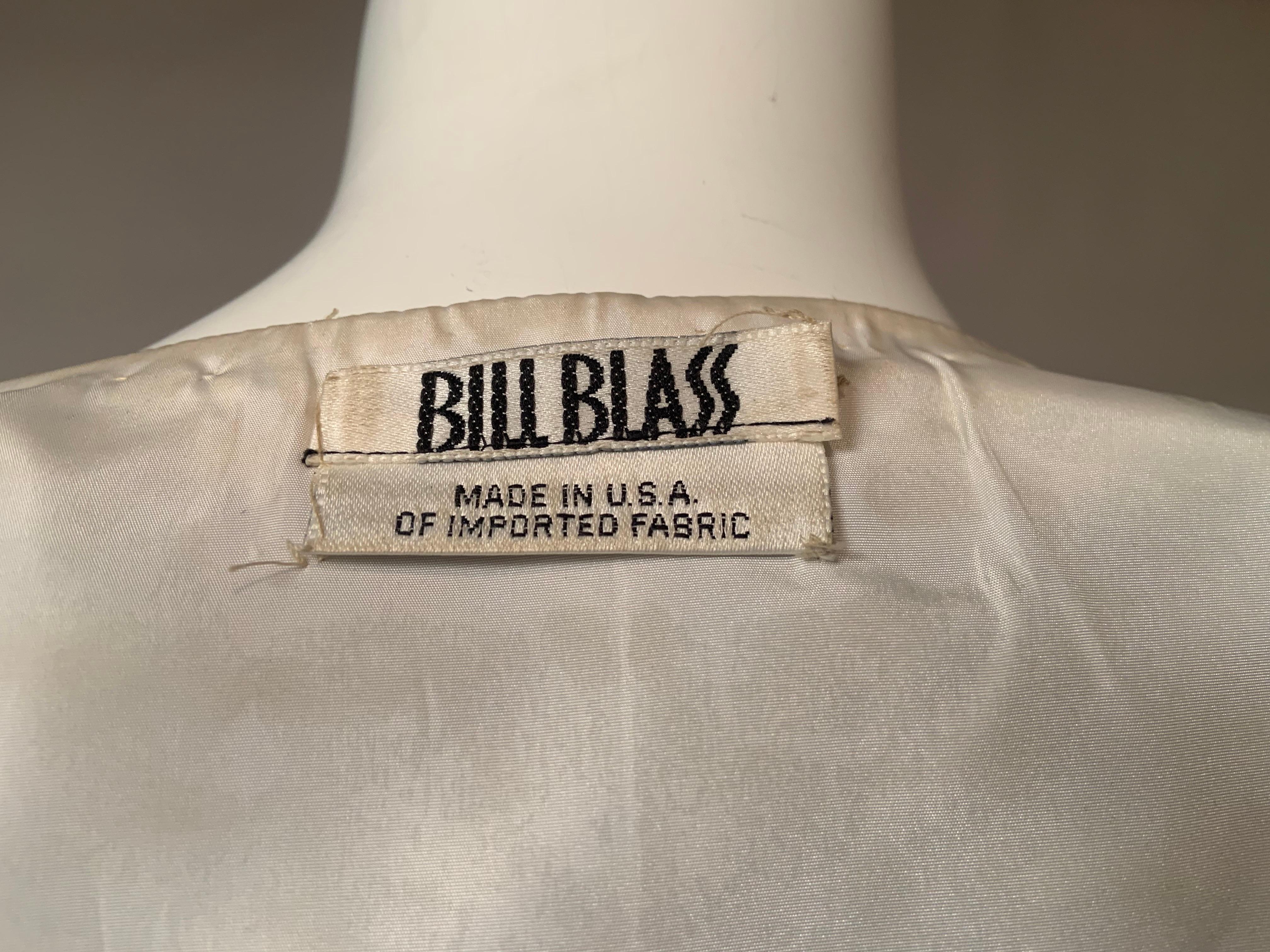 Giacca in velluto nero con perline Bill Blass con finiture in perline bianche in vendita 9