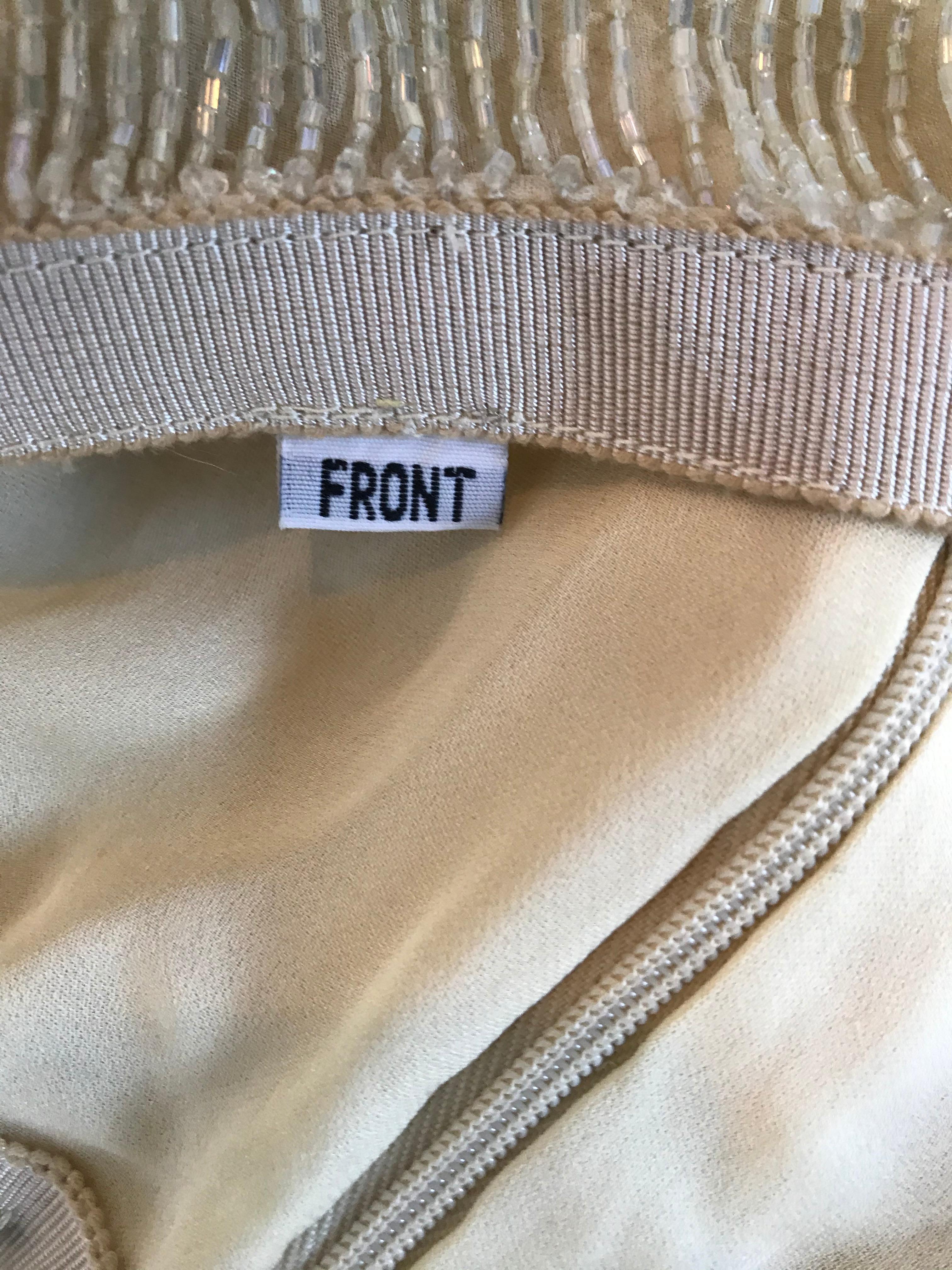 Bill Blass Beaded Fringe Tassel Detail Skirt For Sale 2