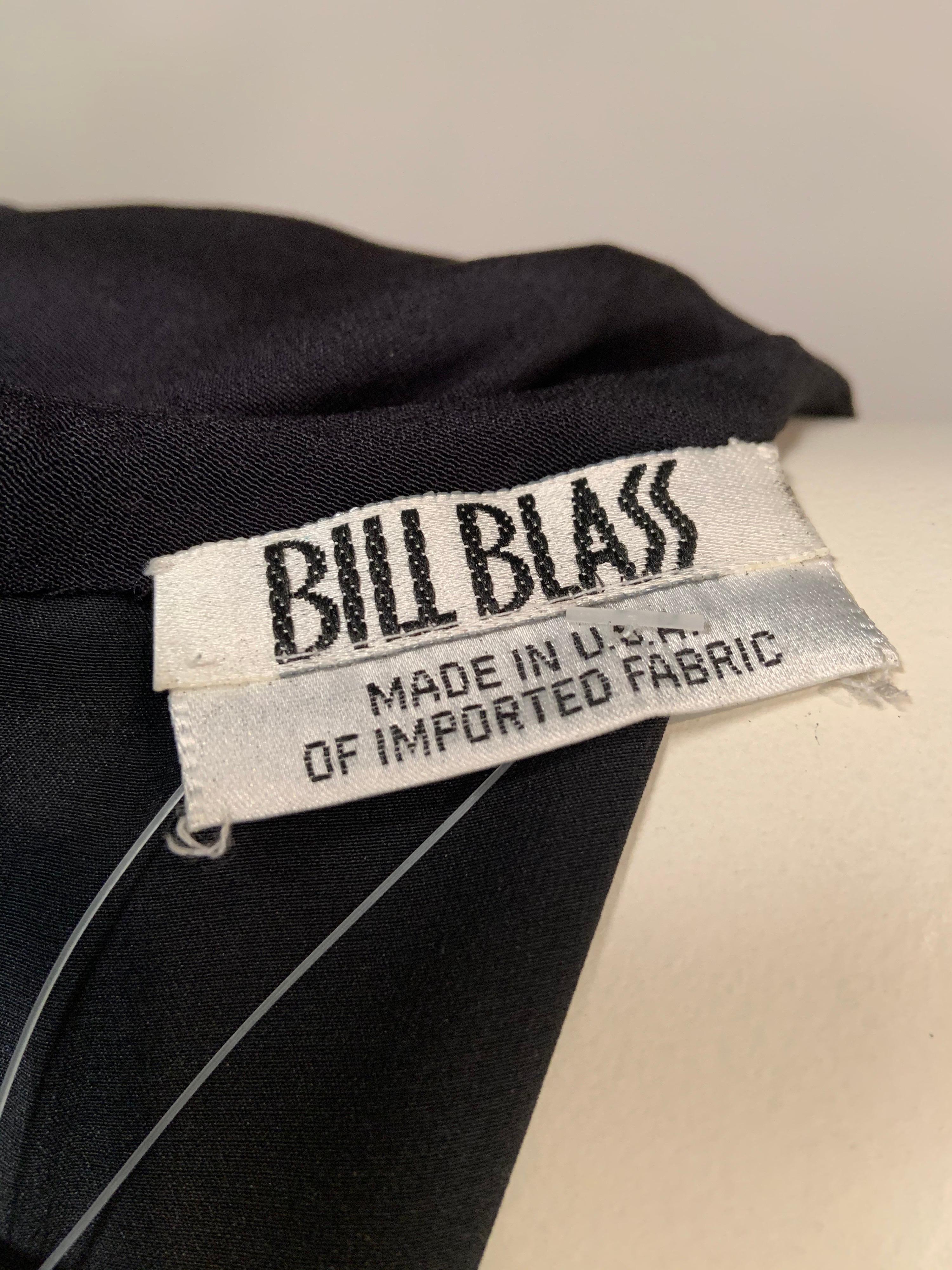Bill Blass Black Silk Dress with Trompe l'oeil Beaded Belt and Original Tags  3