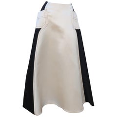 Vintage Bill Blass Black & White Satin Ball Gown Skirt