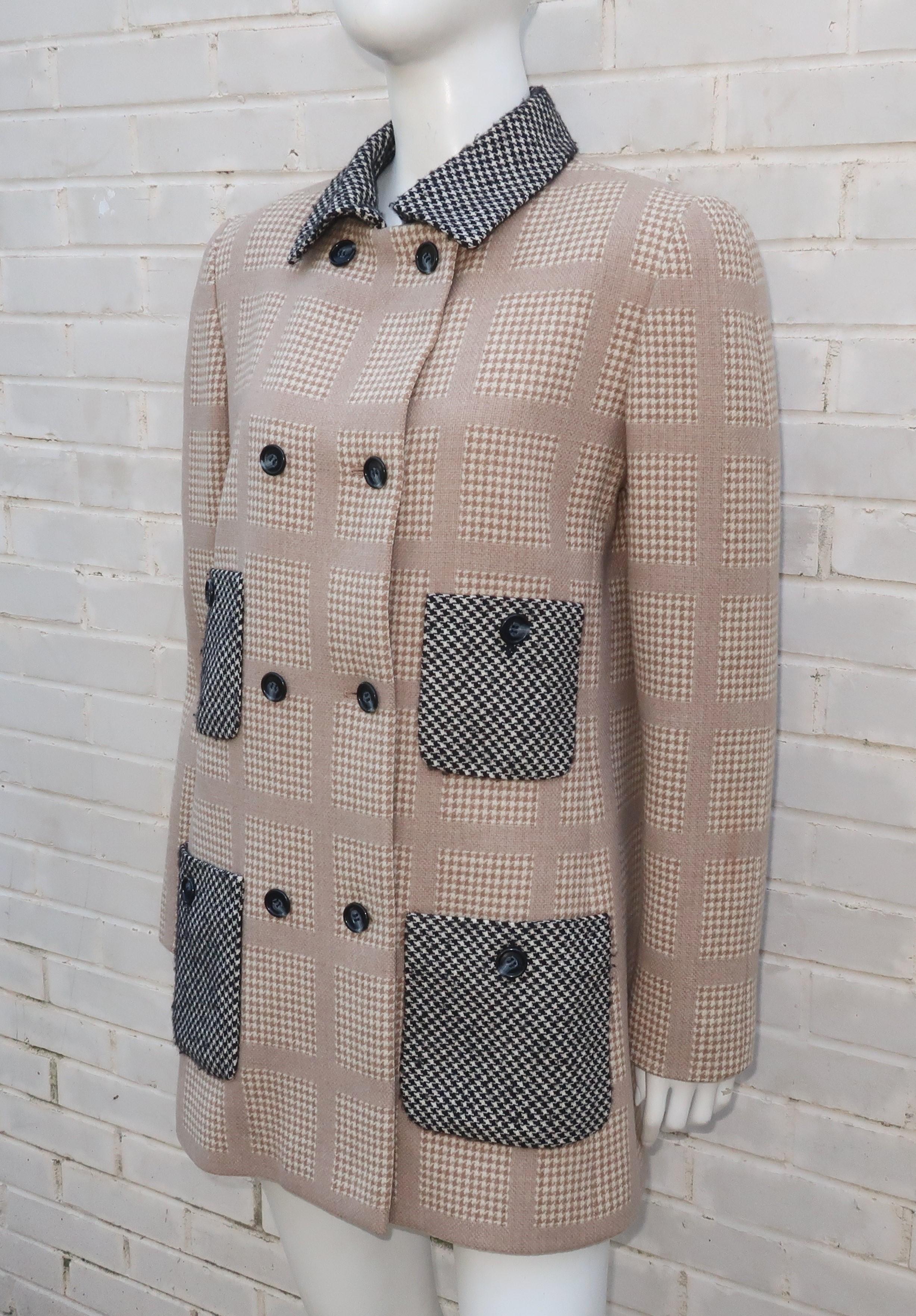 kenneth cole houndstooth coat